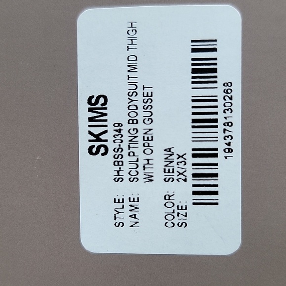 NEW SKIMS Sculpting Bodysuit - Sienna. SZ 2X/3X Chart In Photo - Picture 4 of 7